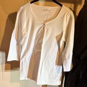 Eddie Bauer Women's Cream Long Sleeve Top